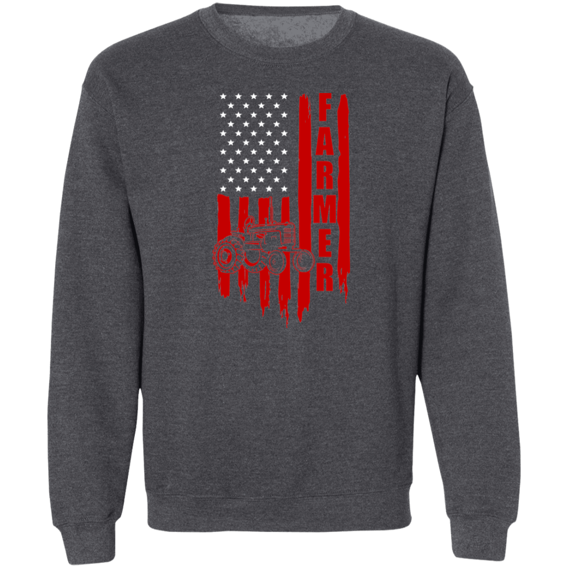 Farmer American Flag Tractor Crewneck Sweatshirt