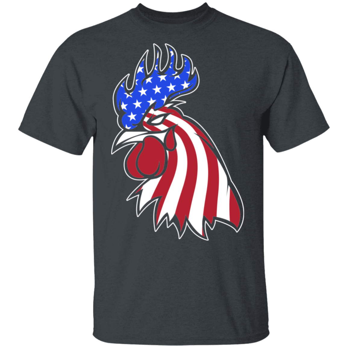 Rooster American Flag USA T-Shirt