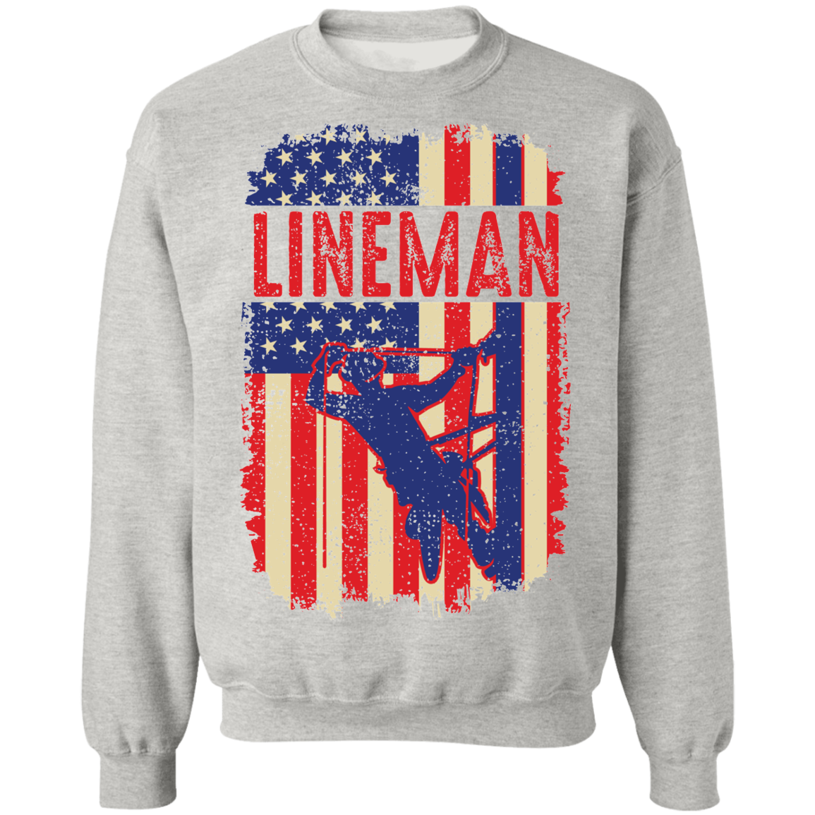 Lineman American Flag Crewneck Sweatshirt