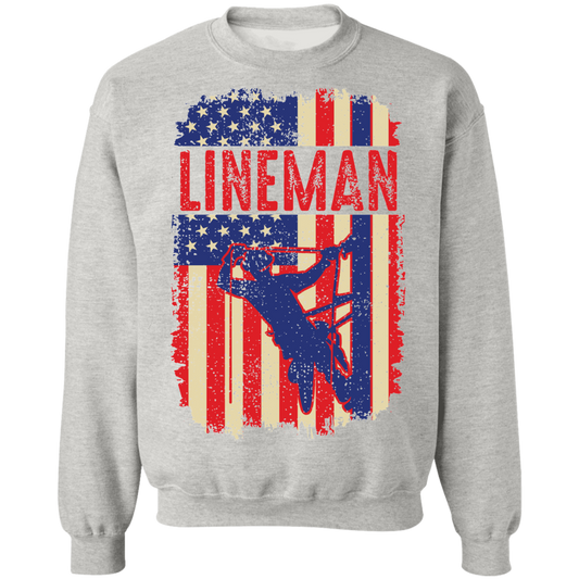 Lineman American Flag Crewneck Sweatshirt