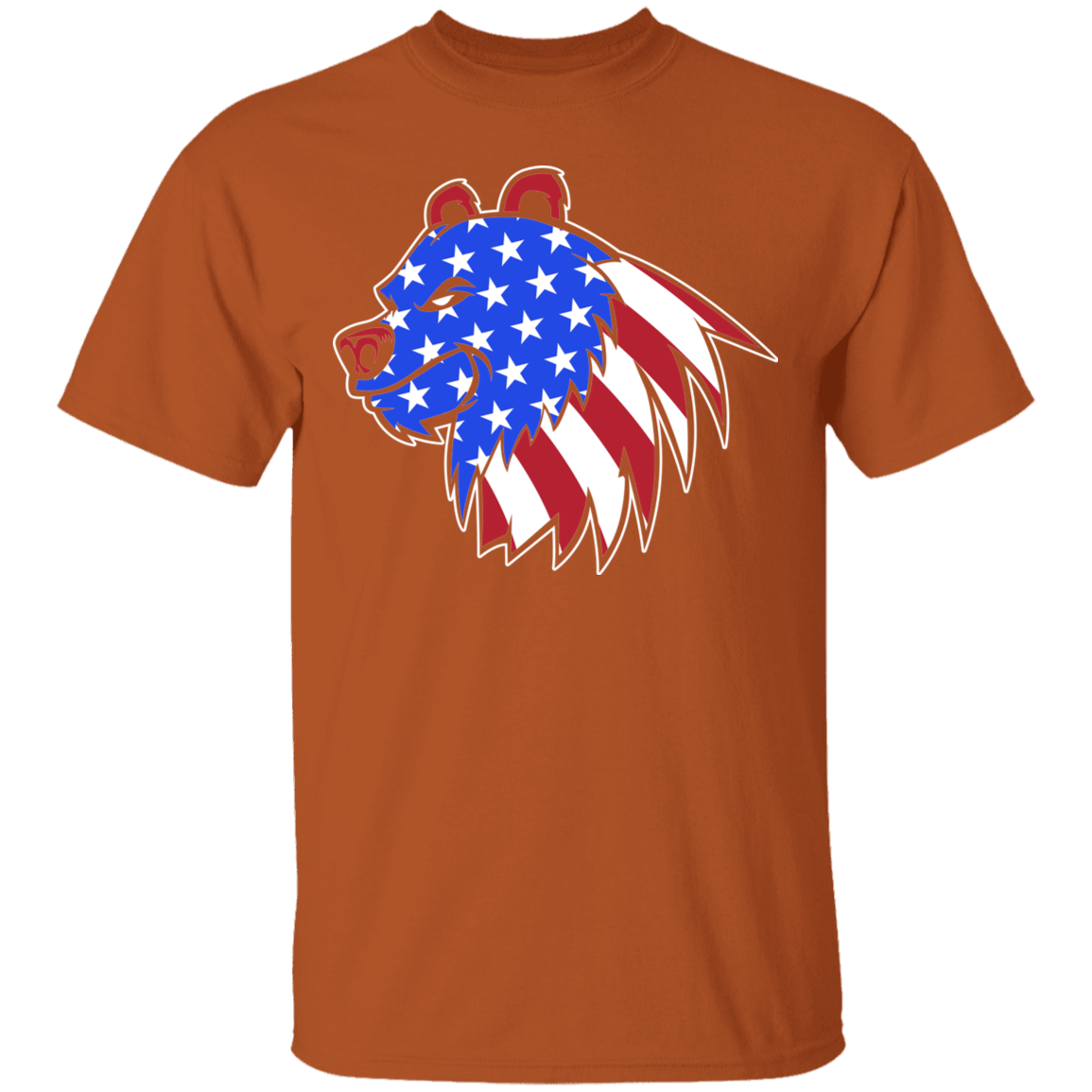 Grizzly North American Bear American Flag USA T-Shirt