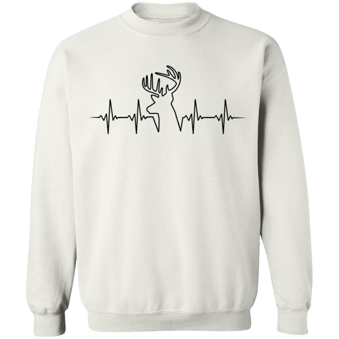 Hunter Hunting Heartbeat Deer Crewneck Sweatshirt