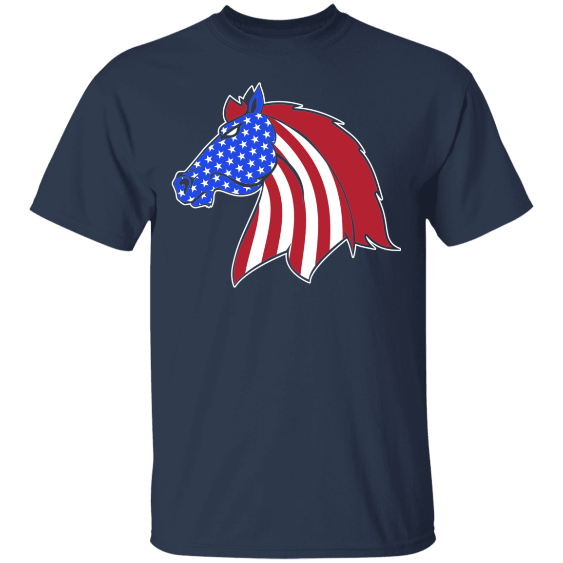 Horse American Flag USA T-Shirt