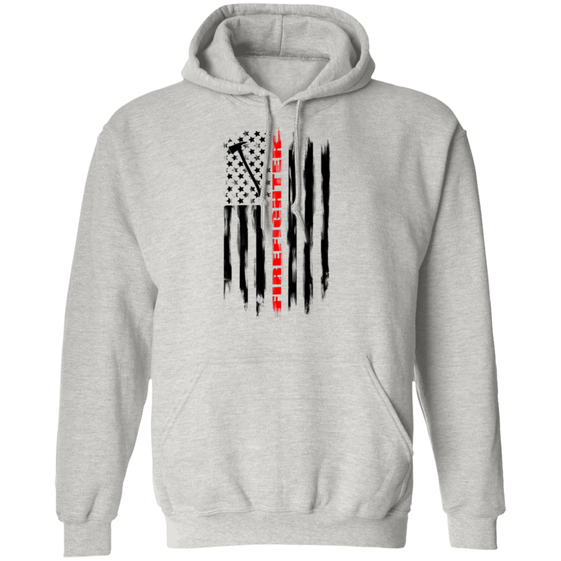 Firefighter Fireman Firewoman Fire Department American Flag Pullover Hoodie