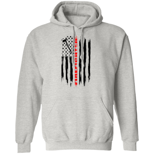 Firefighter Fireman Firewoman Fire Department American Flag Pullover Hoodie