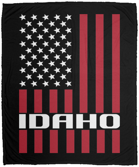 Idaho American Flag Fleece Blanket - 50x60