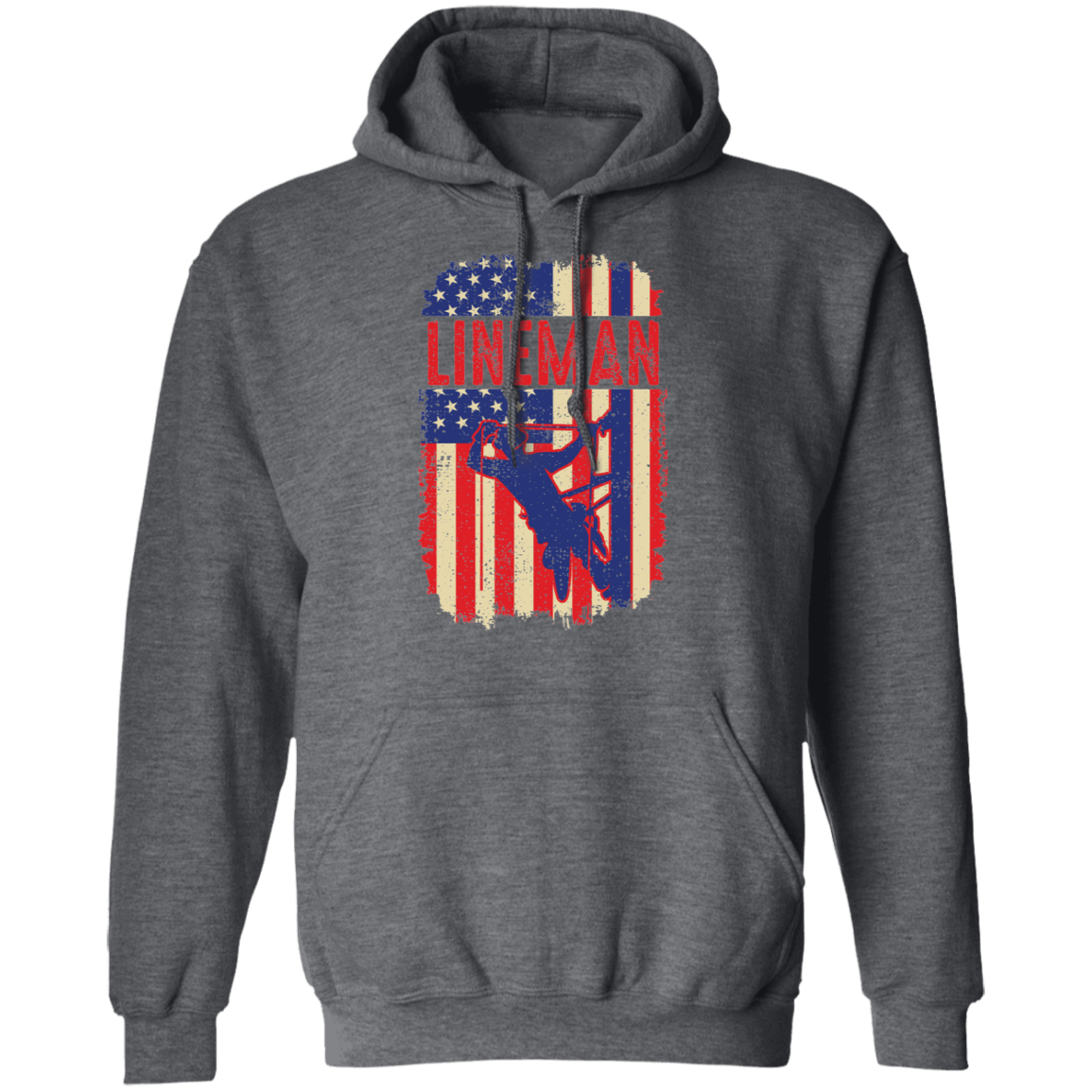 Lineman American Flag Pullover Hoodie