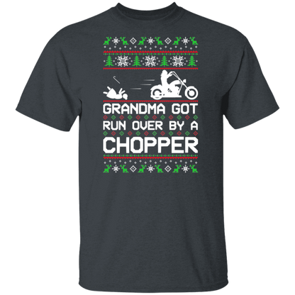 Chopper Motorcycle Grandma Got Run Over  Ugly Christmas T-Shirt