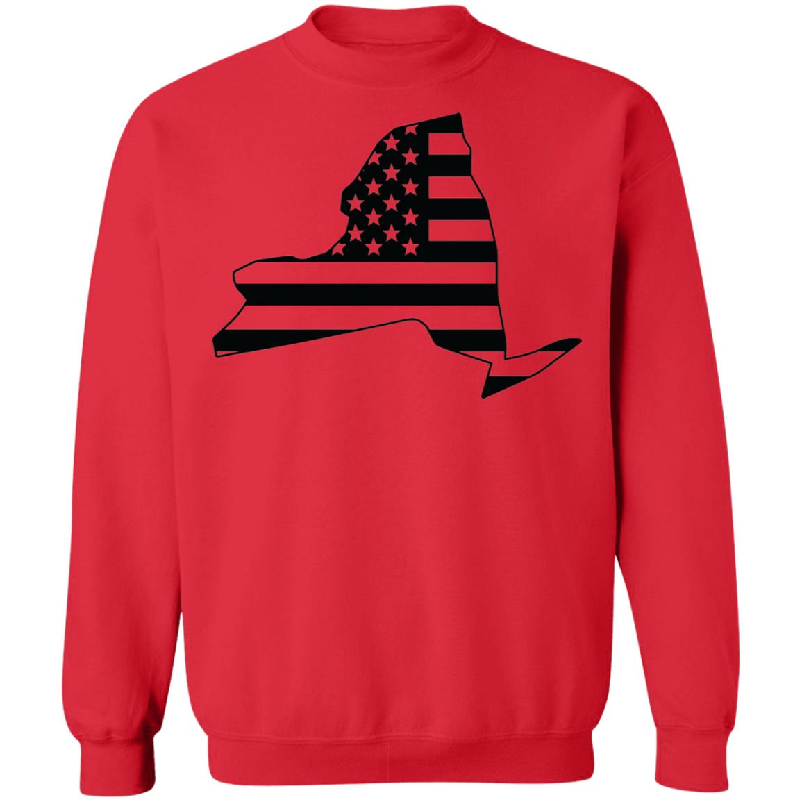 New York NY State American Flag USA Crewneck  Sweatshirt