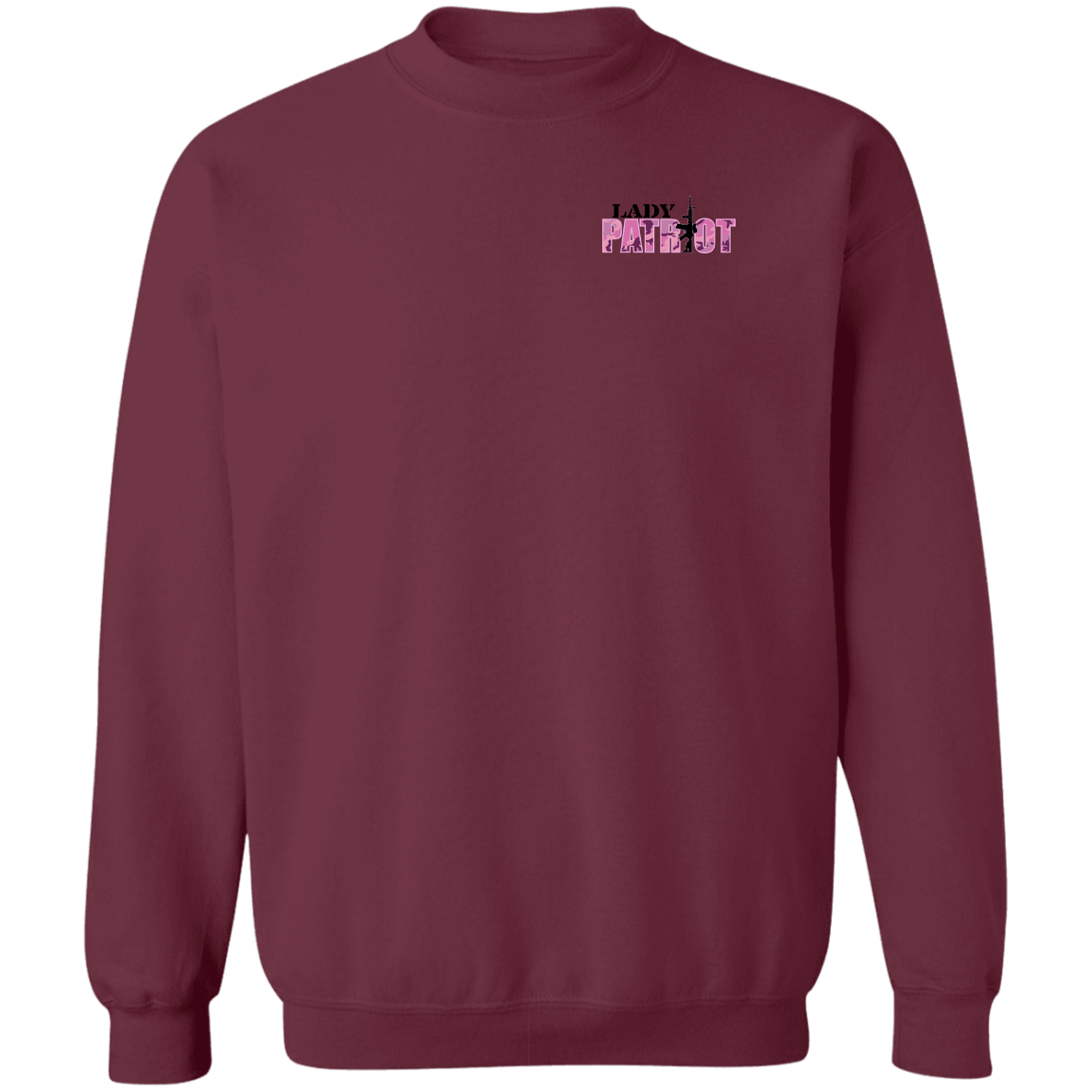 Lady Patriot 1776 American Bald Eagle Double Sided Crewneck Sweatshirt
