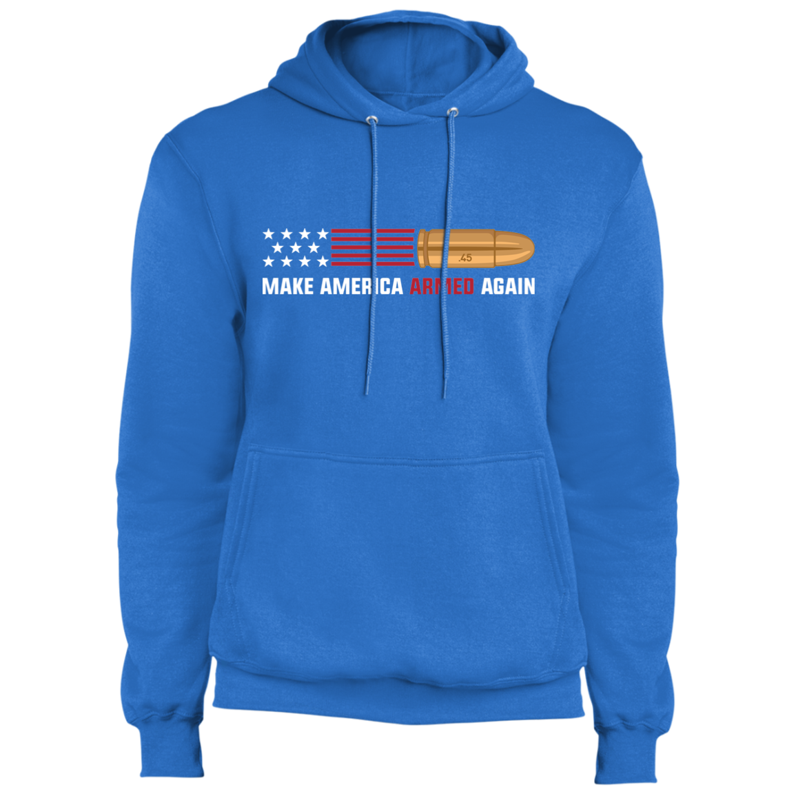 .45 Make American Armed Again Bullet American Flag USA Pullover Hoodie