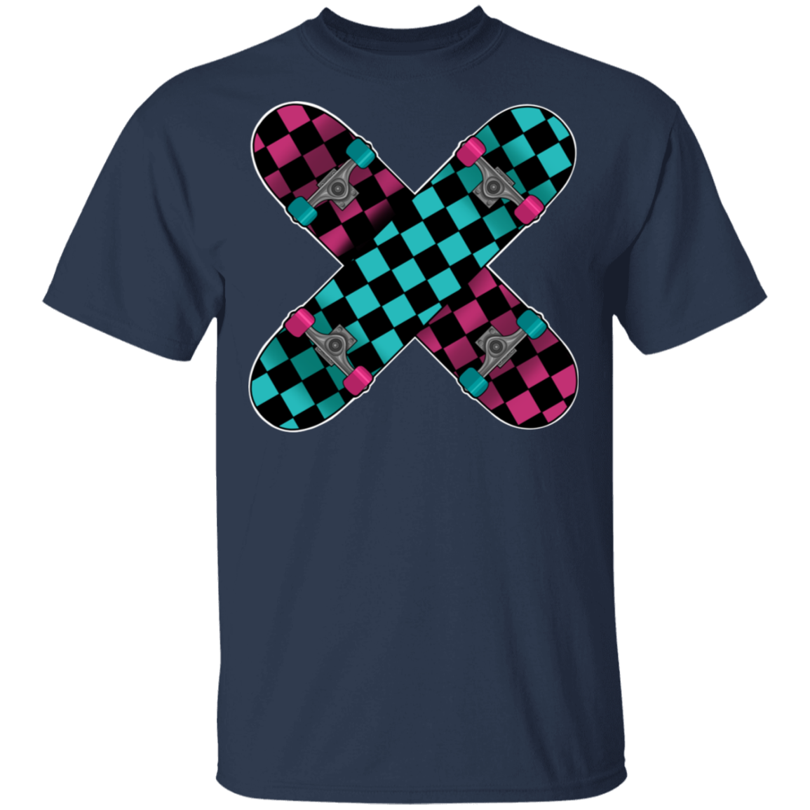 Retro 80's Checkered Skateboards Skateboarding T-Shirt