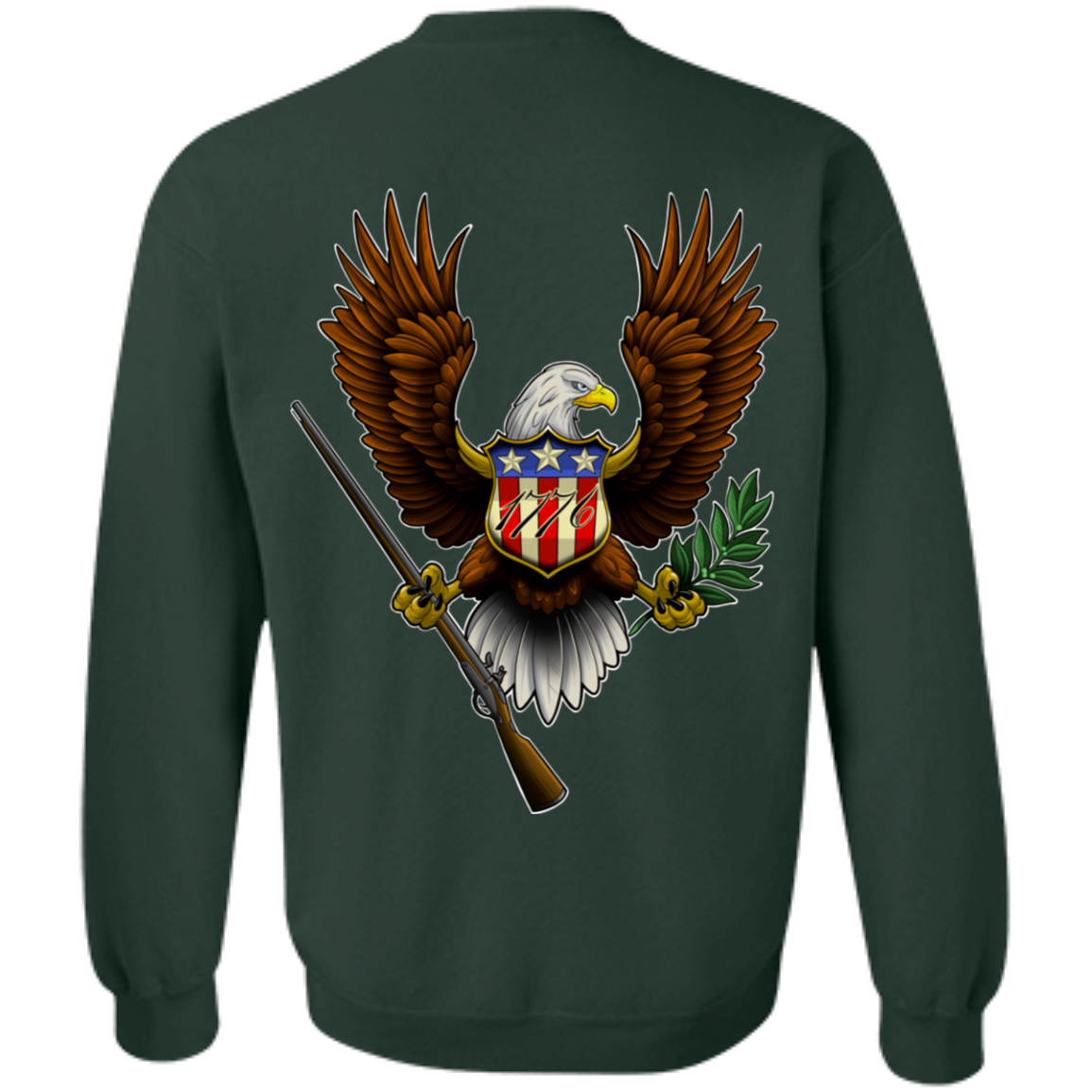 Patriot 1776 American Bald Eagle Double Sided Crewneck Sweatshirt