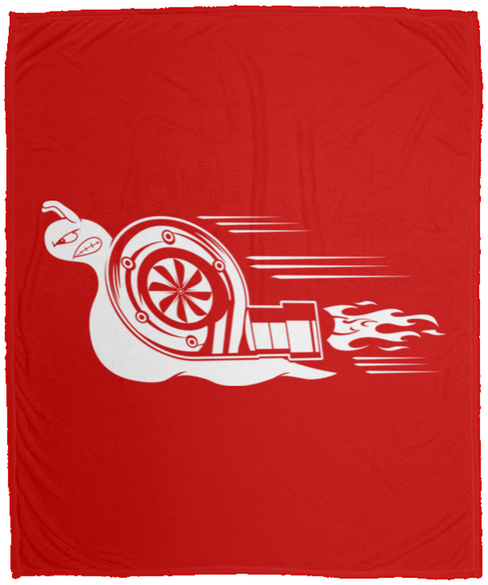 Turbo Snail Boosted Racing Automotive Fleece Blanket - 50x60