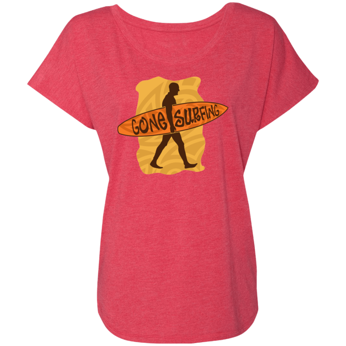 Gone Surfing Beach Women's Dolman Sleeve
