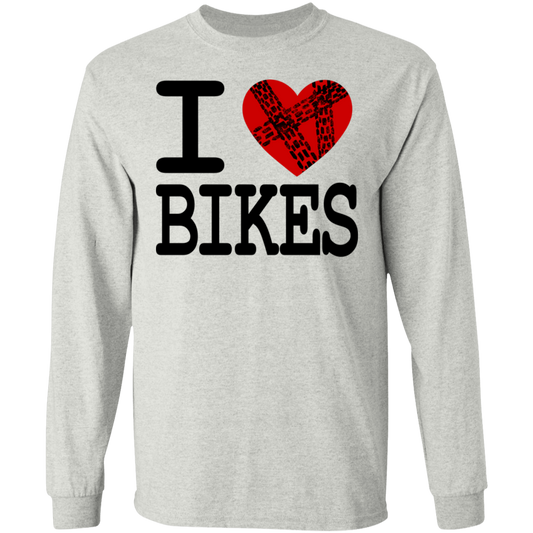 I Heart Bikes Biking Long Sleeve T-Shirt
