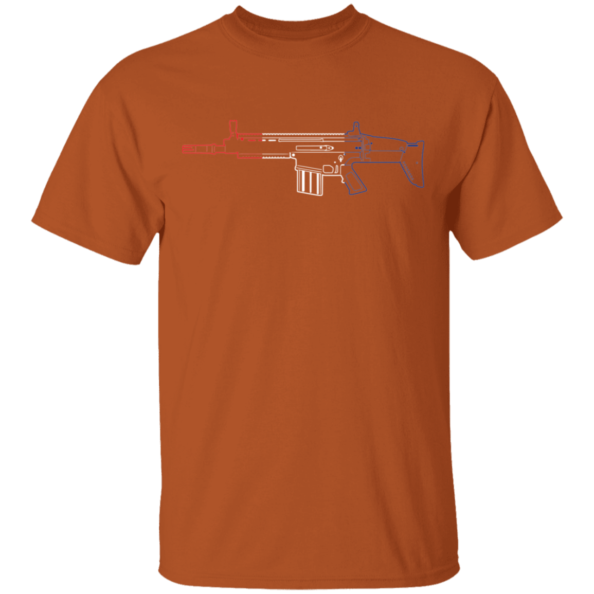 Scar Firearm Rifle Red White Blue T-Shirt