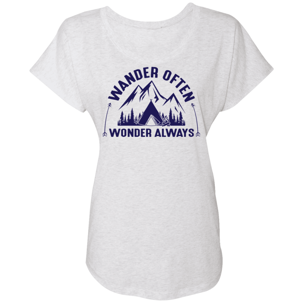 Wander Often Wonder Always Camping Hiking Women's Dolman Sleeve