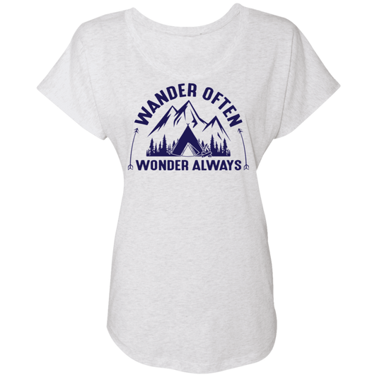 Wander Often Wonder Always Camping Hiking Women's Dolman Sleeve