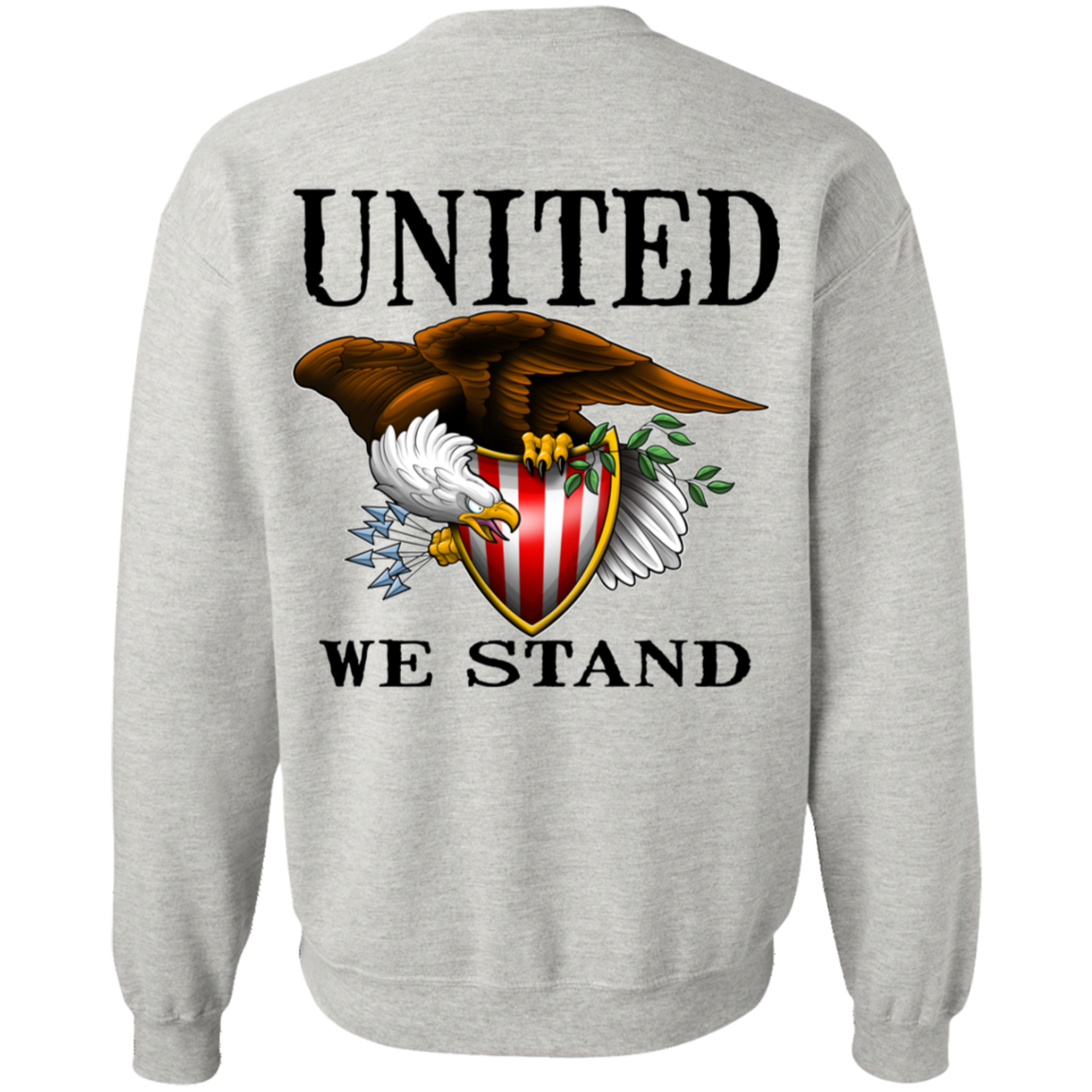 1776 American Bald Eagle United We Stand Double Sided Crewneck Sweatshirt