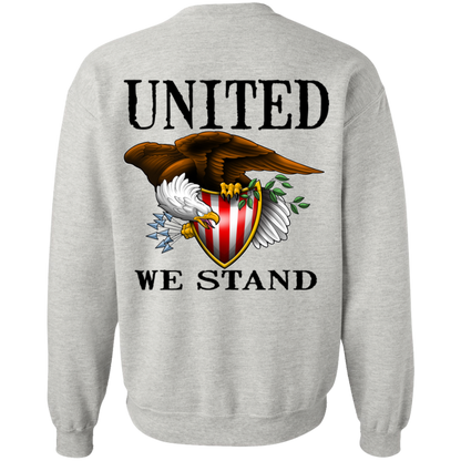 1776 American Bald Eagle United We Stand Double Sided Crewneck Sweatshirt