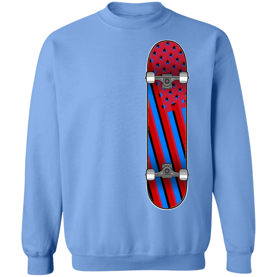 American Flag Skateboard Skateboarding Crewneck Sweatshirt
