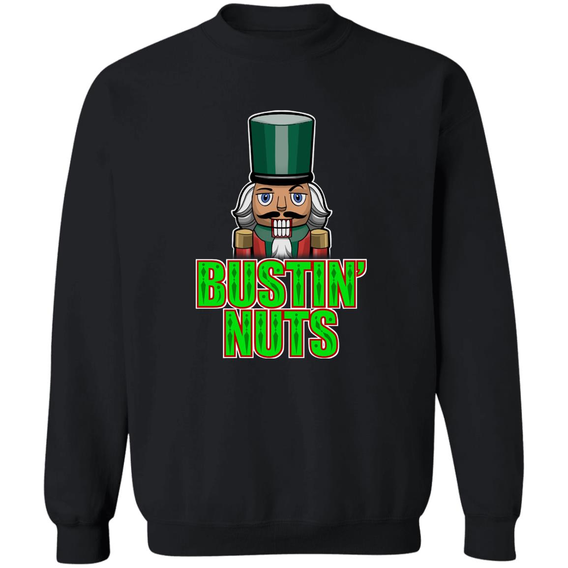 Bustin' Nuts Nutcracker Funny Christmas Crewneck Sweatshirt