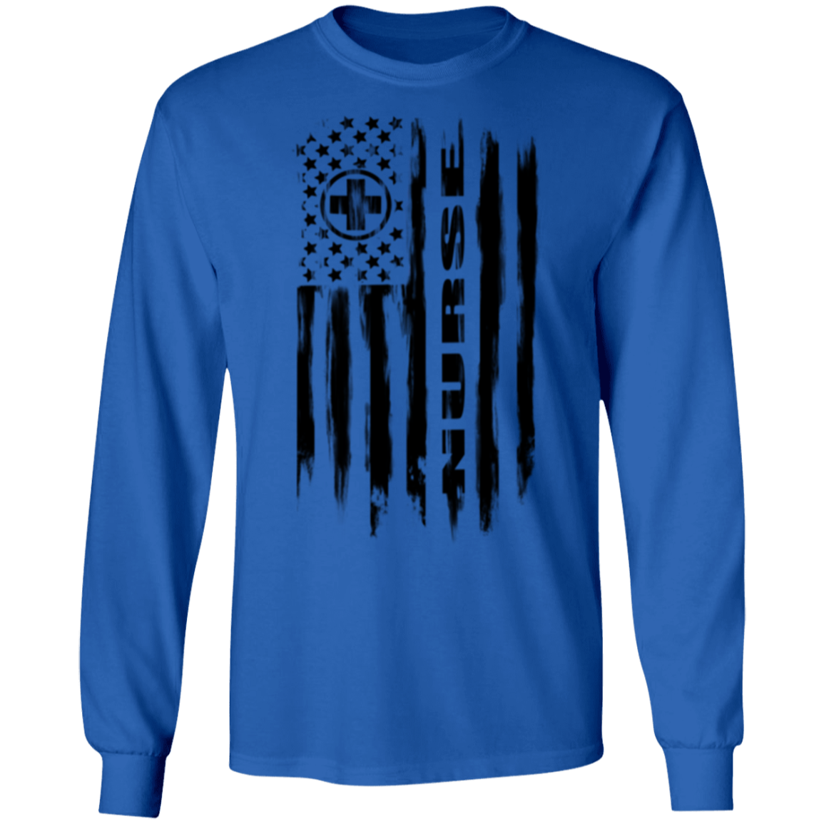 Nurse Hospital RN Nursing Medical American Flag Long Sleeve T-Shirt
