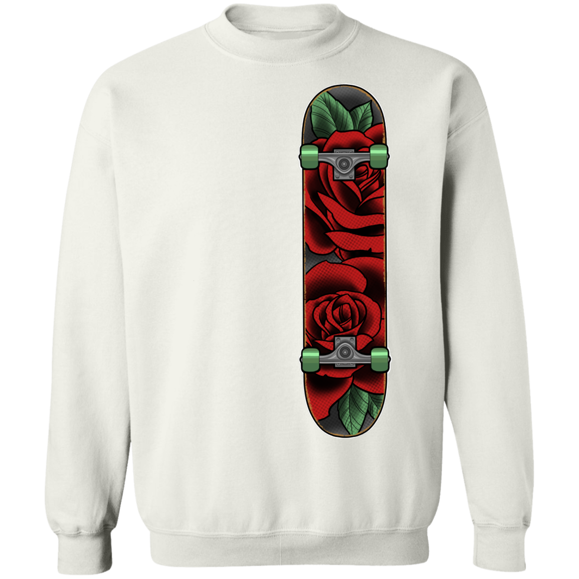 Rose Classic Skateboard Skateboarder Crewneck Sweatshirt