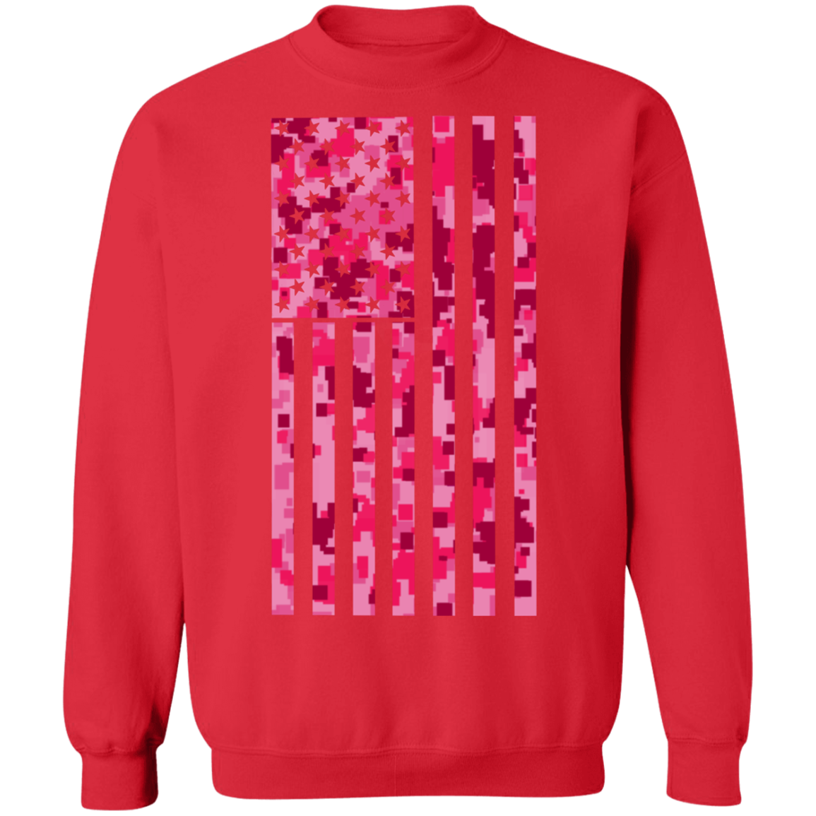 Pink American Flag Crewneck Sweatshirt