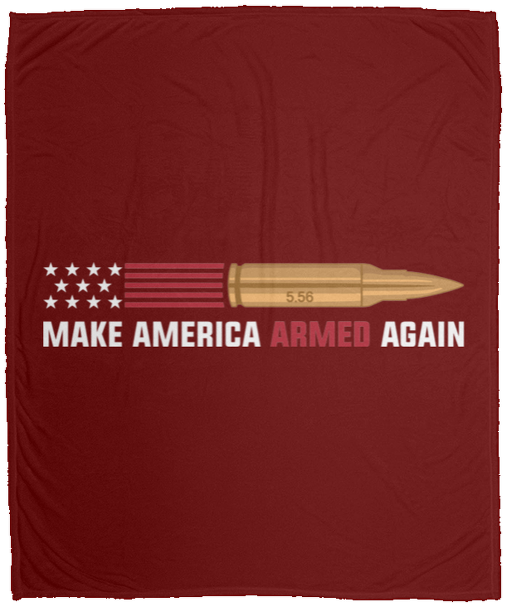 5.56 Make American Armed Again Bullet Flag Fleece Blanket - 50x60