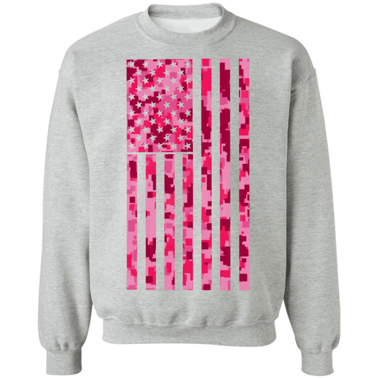 Pink American Flag Crewneck Sweatshirt