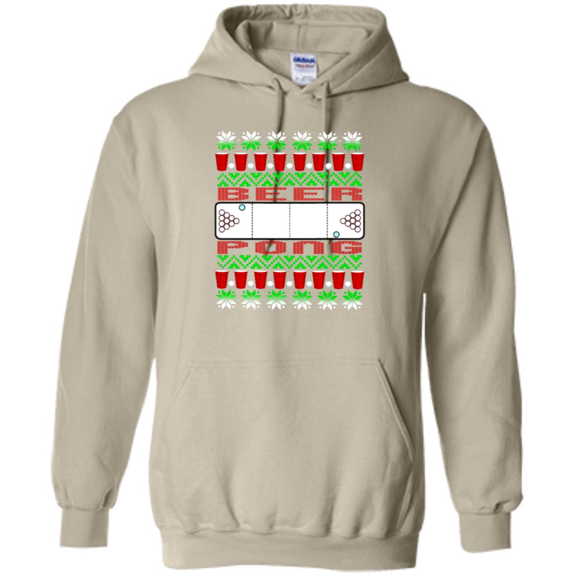 Beer Pong Funny Christmas Pullover Hoodie