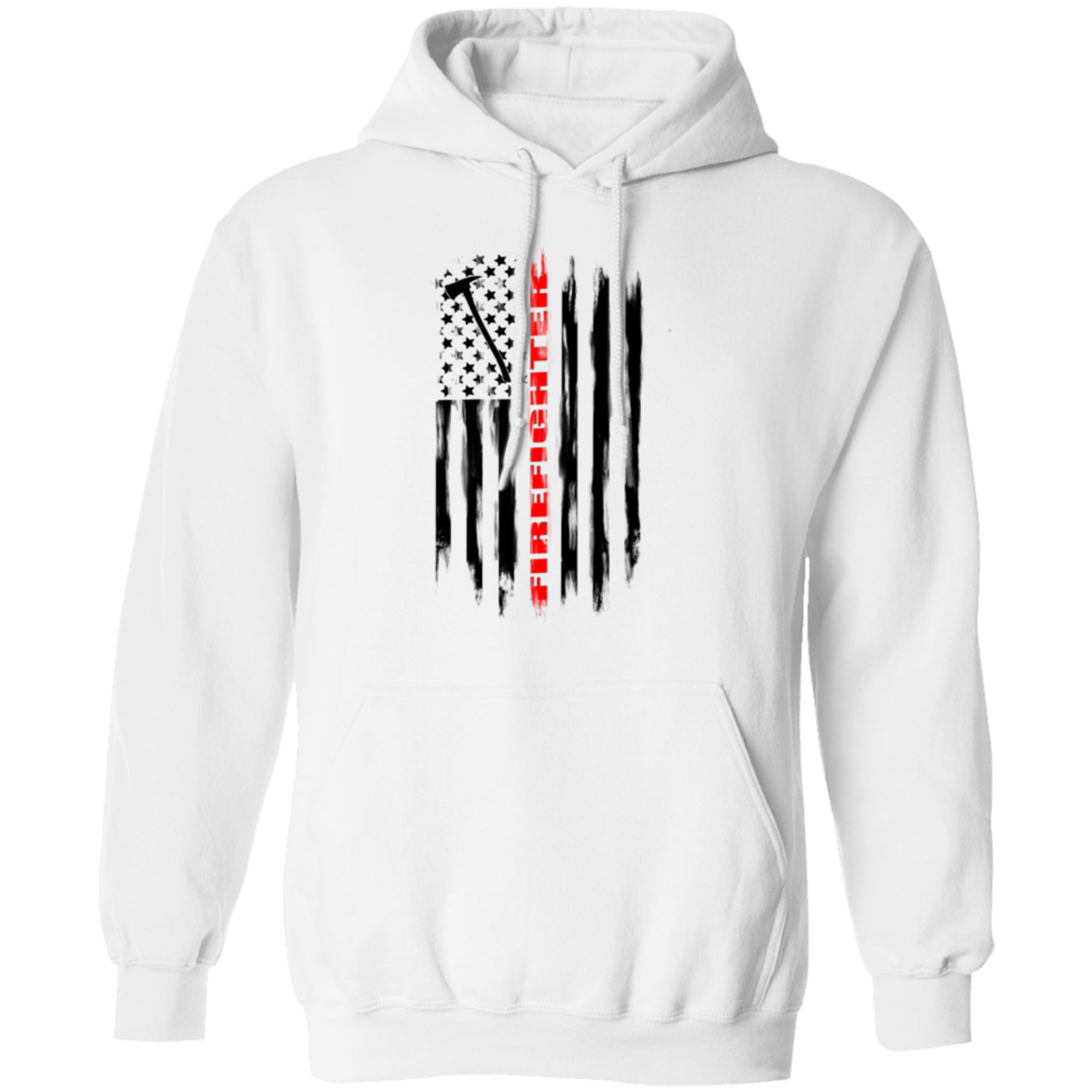 Firefighter Fireman Firewoman Fire Department American Flag Pullover Hoodie