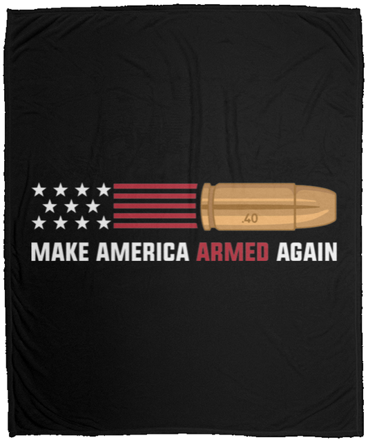 .40 Make American Armed Again Bullet Flag Fleece Blanket - 50x60