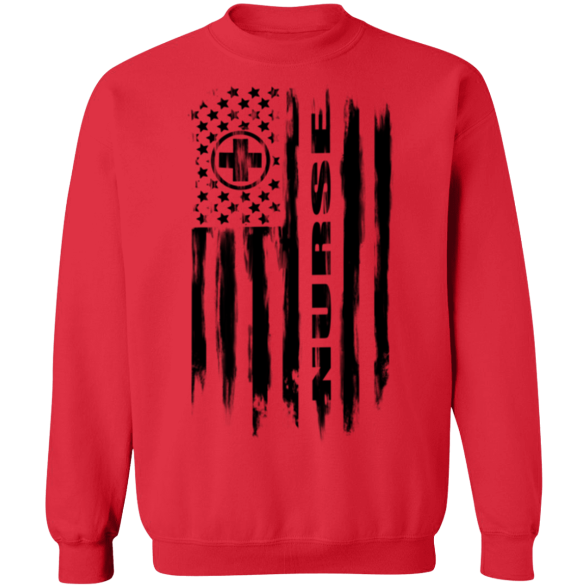 Nurse Hospital RN Nursing Medical American Flag Crewneck Sweatshirt