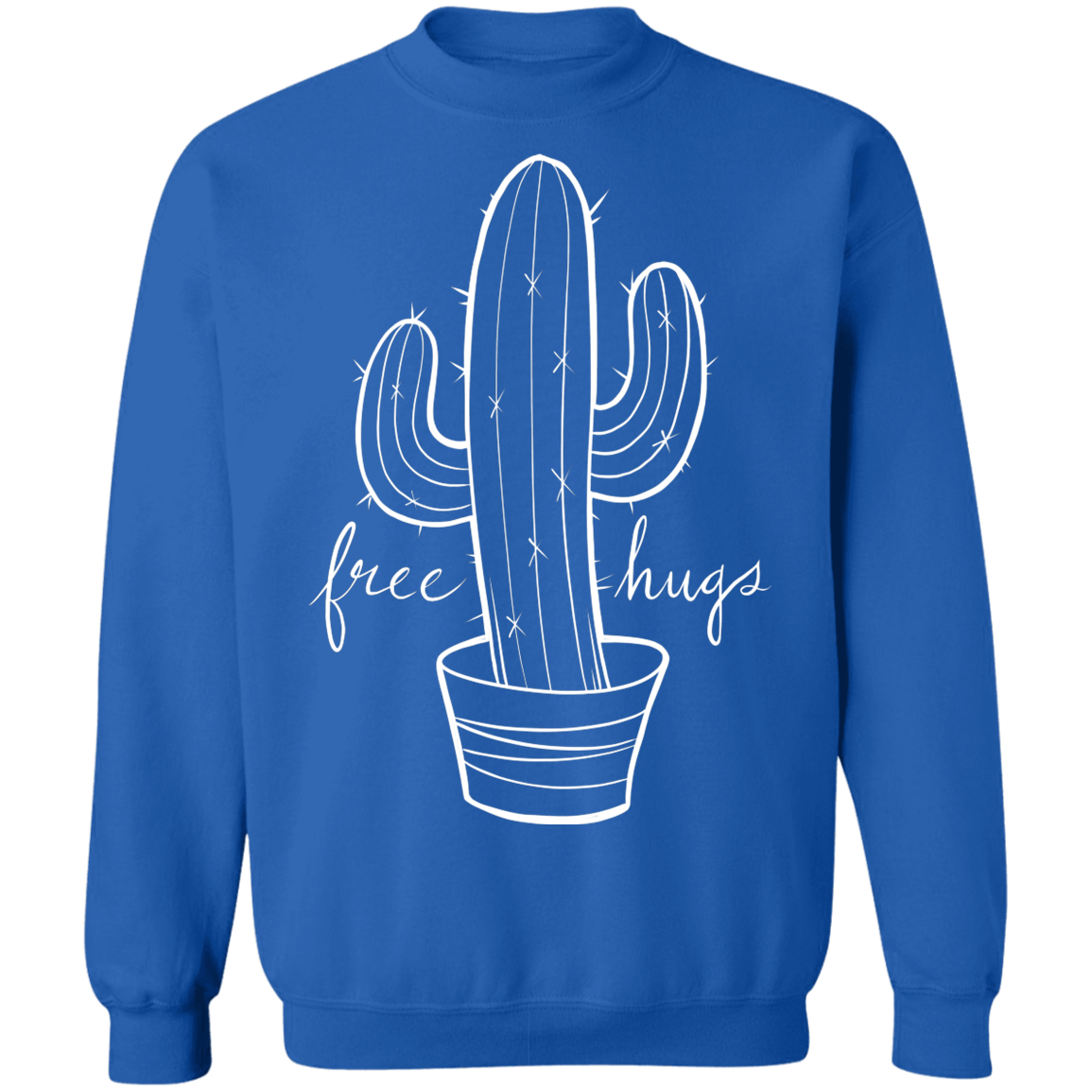 Free Hugs Cactus Funny Crewneck Pullover Sweatshirt