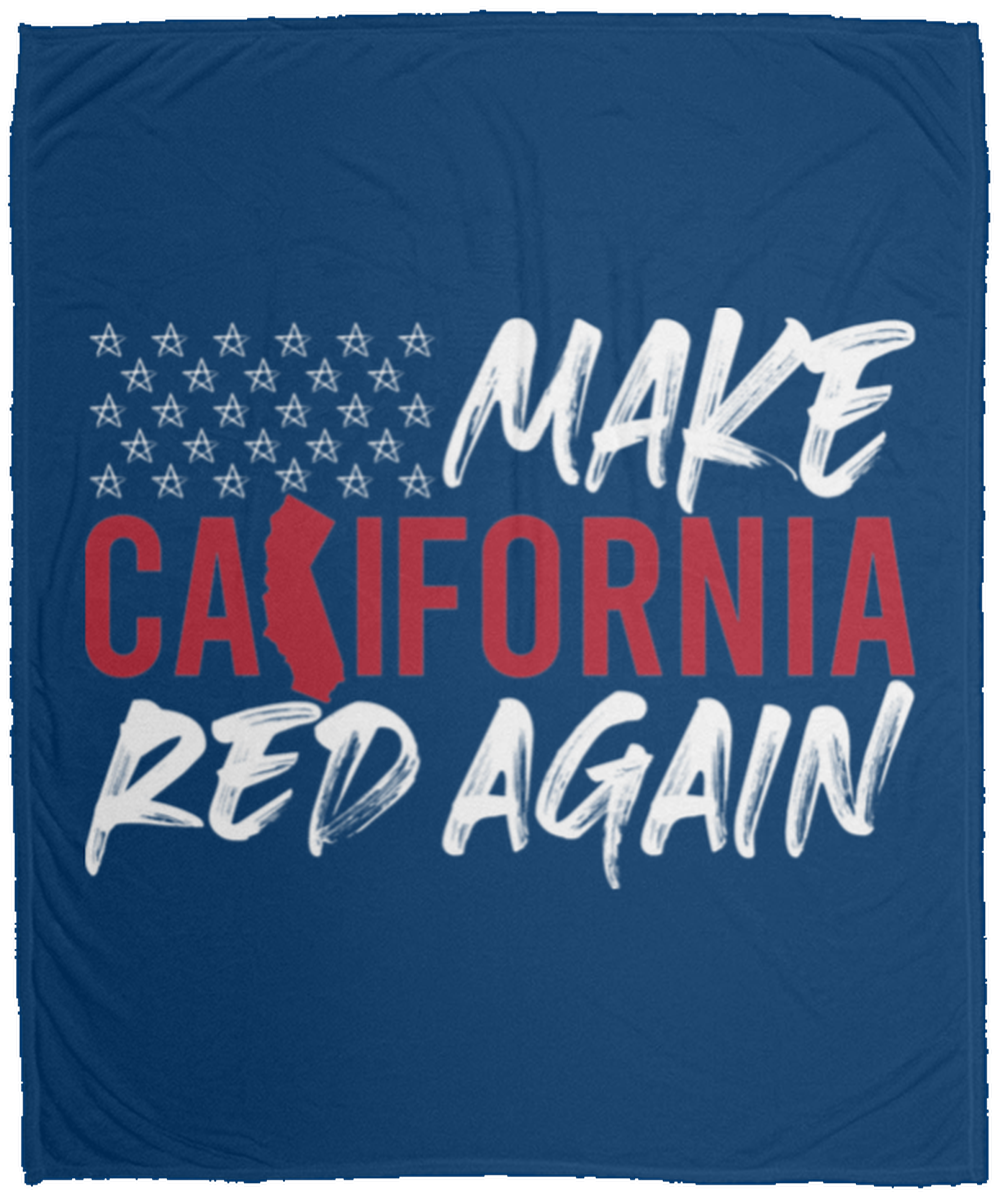 Make California Red Again American Flag Fleece Blanket - 50x60