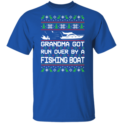 Boat Grandma Got Run Over by a Boat Ugly Christmas T-Shirt