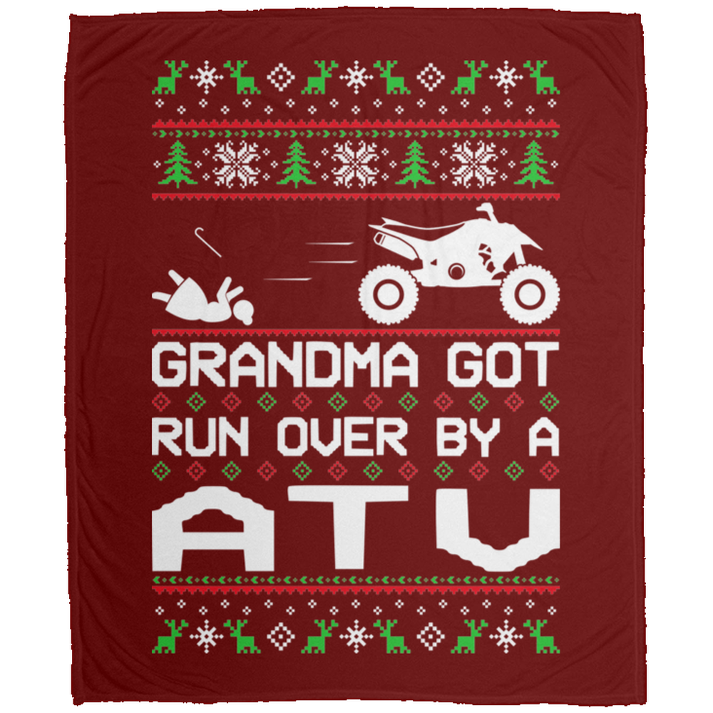 Wheel Spin Addict Christmas ATV 4-Wheeler Quad Fleece Blanket - 50x60