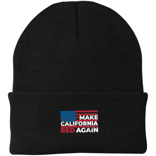 Make California Red Again American Flag Republican Beanie Cap