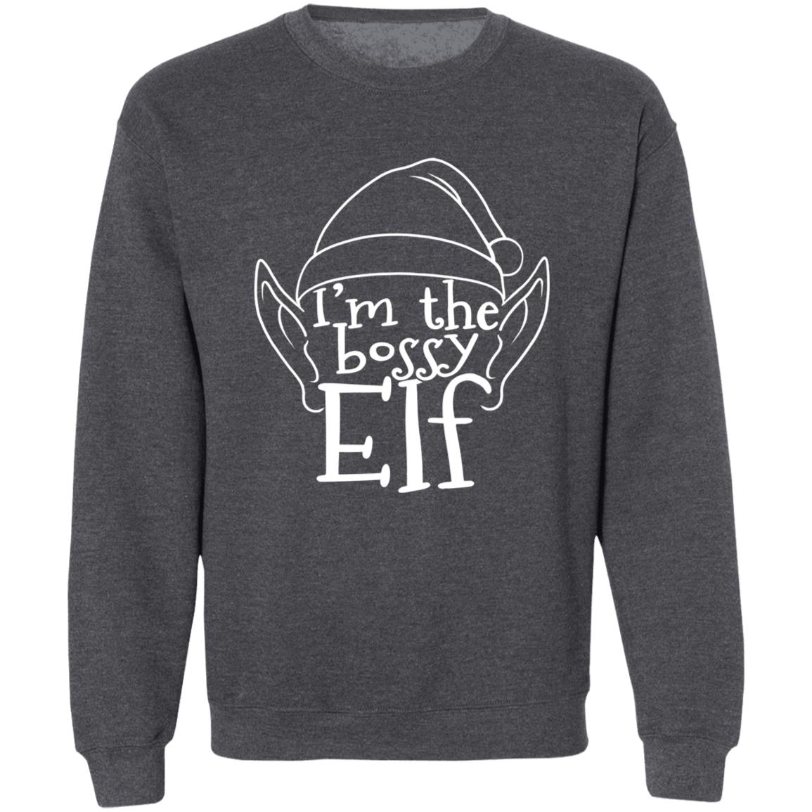 I'm The Bossy Elf Funny Christmas Crewneck Sweatshirt