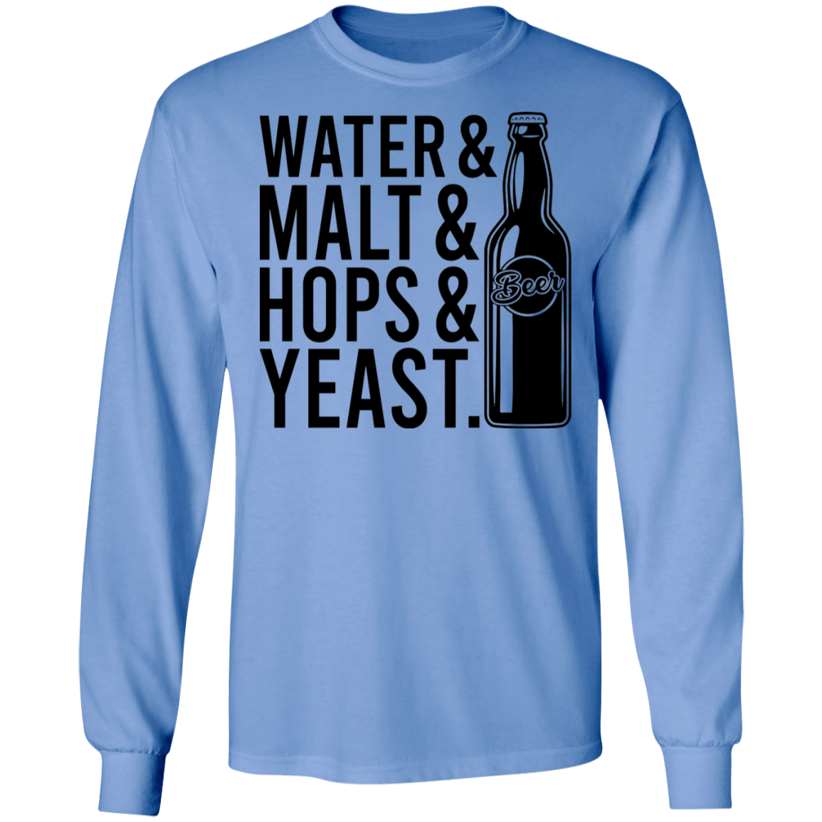 Water & Malt & Hops & Yeast Beer Drinking Long Sleeve T-Shirt