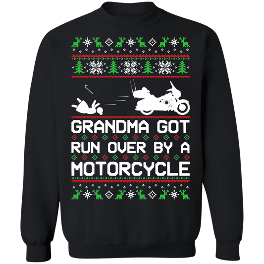 Motorcycle HD Ugly Christmas Grandma Got Run Over Crewneck Sweatshirt