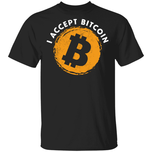 I Accept Bitcoin BTC Cryptocurrency T-Shirt