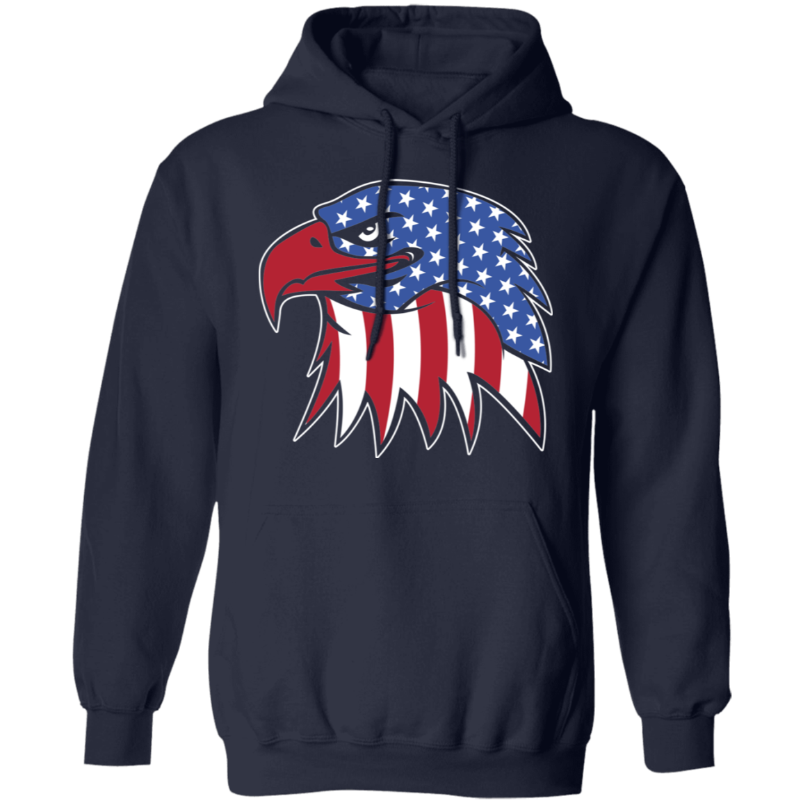 Bald Eagle American Flag USA Pullover Hoodie