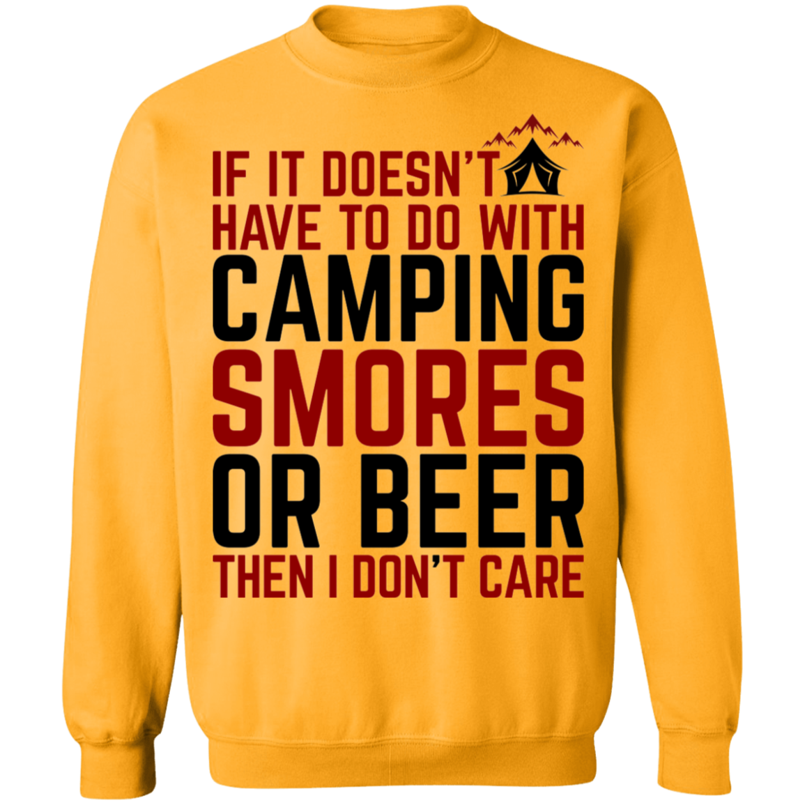 Camping Smores or Beer Funny Crewneck Sweatshirt