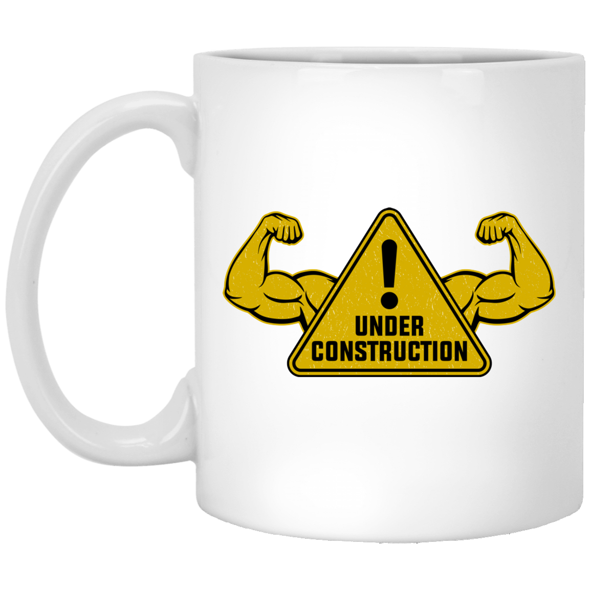 Under Construction Workout Lifting 11 oz. White Mug