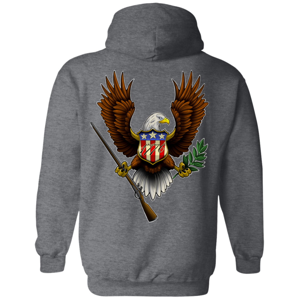 We the People American Bald Eagle 1776 Double Sided Pullover Hoodie
