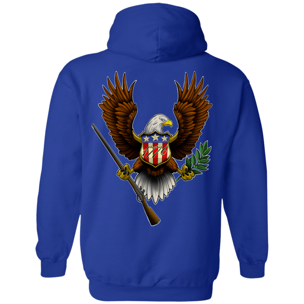 We the People American Bald Eagle 1776 Double Sided Pullover Hoodie
